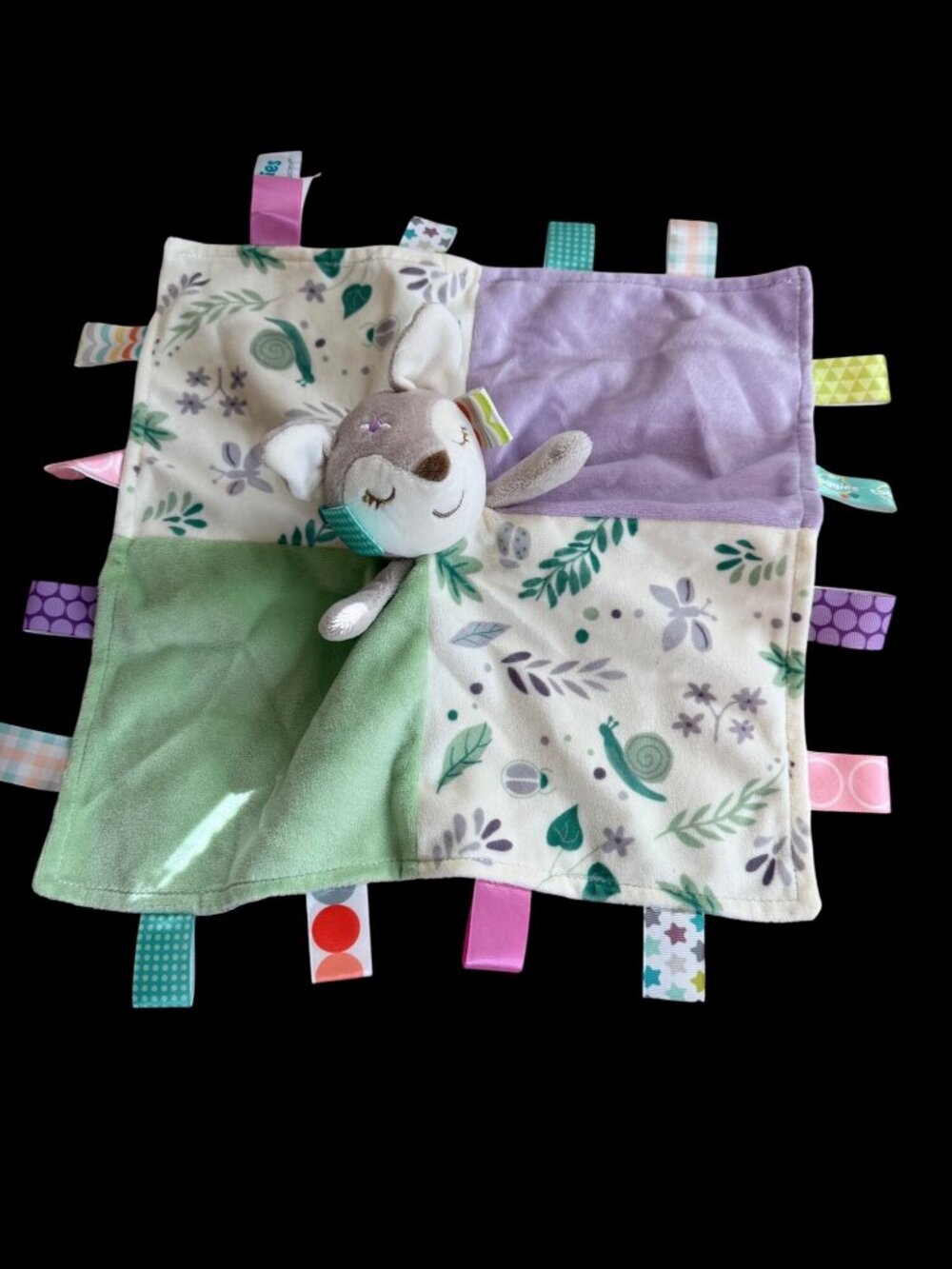 Taggies Soothing Sensory Stuffed Animal Toy Flora Fawn lovey Satin nursery gift